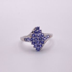 Genuine Tanzanite Ring; 925 Sterling Silver; Sizes 8&9